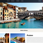 **Intuitive Website Navigation:** A clean, modern website homepage with a clear and easy-to-use navigation menu. Focus on visual clarity and a logical layout, perhaps featuring popular Italian tourist destinations.